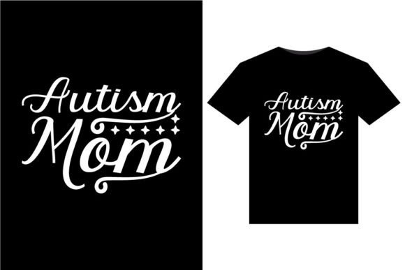 Autism Mom Illustrations for Print-ready