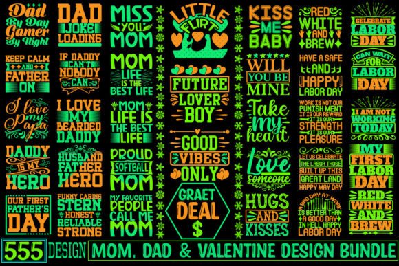 MOM, Dad Valentine Design Bundle