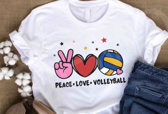 Peace Love Volleyball SVG