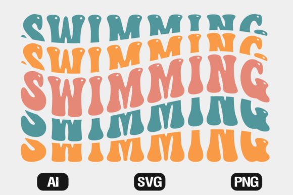 Swimming Wavy T-shirt Designs, Mom SVG
